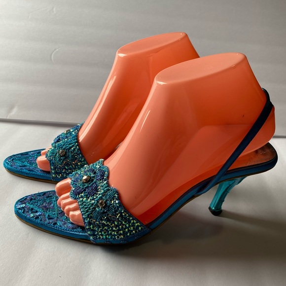 Shoes - Milli Chappal size 9 beaded sequined heels